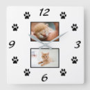 Recherche de chat noir et blanc horloges Simple