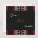 Search for red and black 21st birthday invitations Party