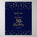 Search for gold 50th birthday party posters Modern