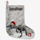 Search for dinosaur christmas stockings Santa