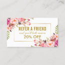 Search for pink and gold referral cards Hair stylist