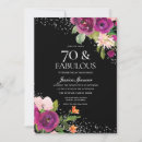 Search for 70th black and silver birthday invitations Party