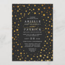 Recherche de gold confetti mariage invitations Noir et or