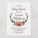 Search for deer antler baby shower invitations For her