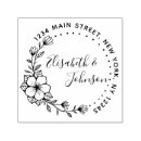 Search for self addressed rubber stamps Elegant round logo