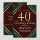 Search for burgundy and gold birthday invitations Forty