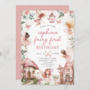 Recherche de floral 1ans anniversaire invitations Forêt enchanteresse