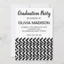 Search for black and white stripe graduation invitations Trendy