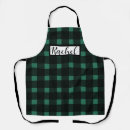 Search for black green aprons Gingham