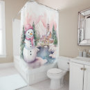 Search for pink christmas shower curtains Snow