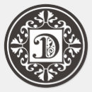 Search for letter d wedding stickers Initial
