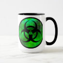 Search for green biohazard mugs Warning