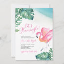 Search for luau baby girl shower invitations Flamingo