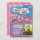 Search for comic book birthday invitations Girl