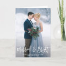 Search for married and merry holiday wedding announcement cards Calligraphy