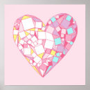Recherche de coeur géométrique posters Rose