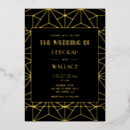Search for roaring 20s wedding invitations Black and gold
