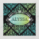 Search for monogram sweet 16 invitations Damask
