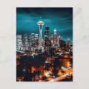 Recherche de seattle la nuit cartes postales État de washington