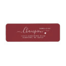 Search for rustic burgundy return address labels Simple