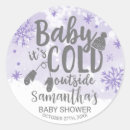 Search for purple snowflake baby shower stickers Lavender