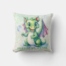 Recherche de dragon vert coussins Aquarelle