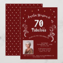 Search for photo 70th birthday invitations Red