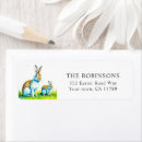 Search for cute easter bunny and eggs return address labels Watercolor
