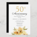 Search for flower 50th anniversary invitations Watercolor