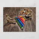 Recherche de crayons cartes postales Bois