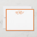 Recherche de orange note cards Monogramme