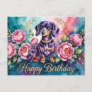Recherche de chien teckel cartes postales Aquarelle