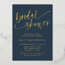 Search for dark blue bridal shower invitations Typography