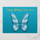 Recherche de papillon turquoise cartes postales Émeraude