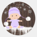Search for purple snowflakes stickers Winter baby shower