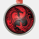 Recherche de dragon rouge ornements Chinois