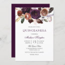 Search for plum purple quinceanera invitations Floral