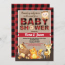 Search for red plaid baby shower invitations Lumberjack