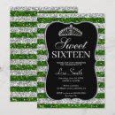 Search for silver and green sweet 16 invitations 16th birthday