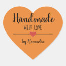 Search for orange heart stickers Business