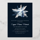 Search for foil christening invitations Navy blue