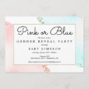 Search for pink and blue baby shower invitations He or she