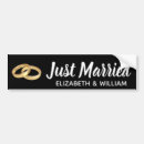 Search for just married bumper stickers Black and white