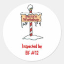 Search for christmas elf stickers Santa's workshop