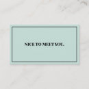 Search for nice to meet you business cards Modern
