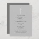 Search for grey christening invitations Neutral