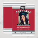 Search for red and silver graduation invitations College