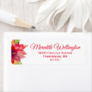 Search for poinsettias return address labels Watercolor