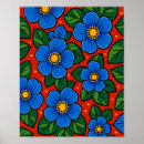 Recherche de fleurs stylisées posters Couleurs vives