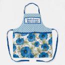 Recherche de bleu royal et blanc tabliers Fleurs